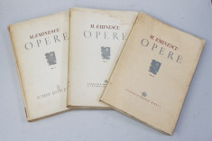 OPERE de MIHAI EMINESCU, VOL. I - III - BUCURESTI 1939, 1943, 1944 ,, EDITIE CRITICA INGRIJITA DE PERPESSICIUS foto