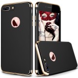 Husa iPhone 7 Neagra Silicon 3in1 Protectie Ultrasubtire Anti-alunecare Carcasa Lux Black Matte