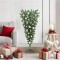 vidaXL Brad de Crăciun artificial cu design răsturnat, pre-iluminat, cu set de bile 3396844