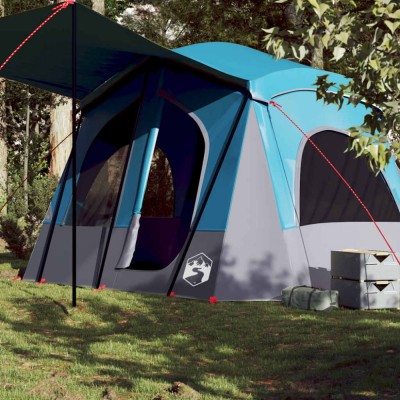 vidaXL Cabină cort de camping, 5 persoane, albastru, impermeabil foto