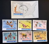 Cambodgia (1996) - Serie completă Timbre + Coliță "Jocurile Olimpice Atlanta '96 " (Obliterat / Ștampilat Phnom Penh) FN1