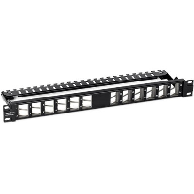 Patch Panel ecranat 24 porturi blank keystone inclinate 1U - TRENDnet TC-KP24SA SafetyGuard Surveillance foto