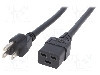 Cablu alimentare AC, 1.5m, 3 fire, culoare negru, IEC C19 mama, NEMA 5-15 (B) mufa, LIAN DUNG - foto