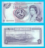 Insula Man 1 Pound 2009 Tynwald Hill UNC, Serie AA194364, Bancnota Regina Elisabeta II, 128x65mm, Hartie, Numismatica Europa