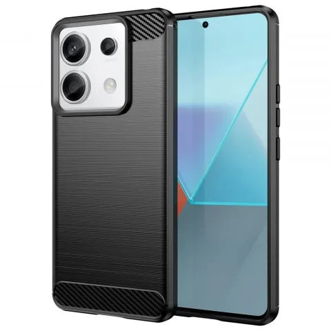 Husa Xiaomi Redmi Note 13 Pro 5G Poco X6 Carbon Negru Techsuit