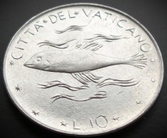 Moneda 10 LIRE - VATICAN, anul 1977 * cod 1821 - Papa Paul VI-lea = UNC