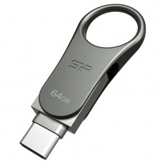 Memorie USB Silicon Power Mobile C80 64GB USB 3.0 Type-C Silver foto