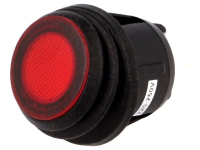 Comutator Rocker DPST ON-OFF 20A 12V LED Roșu IP65 foto
