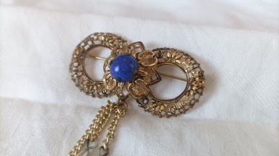 BROSA de efect VECHE ornata SPLENDID manopera EXCEPTIONALA vintage DE EFECT rara foto