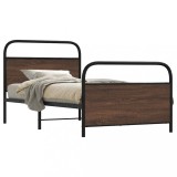 VidaXL Cadru de pat fără saltea stejar maro 90x200 cm Lemn prelucrat