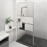 Paravan duș walk-in cu raft crom 100x195 cm sticlă ESG/aluminiu