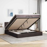 VidaXL Cadru de pat otoman cu saltea țesătură maro &icirc;nchis 200x200 cm 3311487