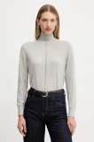BOSS Orange pulover din amestec de l&acirc;nă culoarea gri, light, cu turtleneck, 50551356