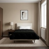 vidaXL Pilotă de vară Negru 155 x 220 cm Microfibră și fleece Teddy 42026188