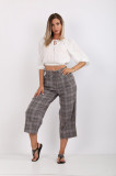 Pantaloni culottes cu curea Pull&amp;Bear, 34, Maro