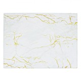 Tocator Sticla, Marble, Dimensiune 40x30cm, Incasabil, Marmura, Alb cu Auriu, Oem