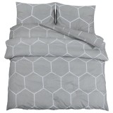 Cumpara ieftin Set cu husa de pilota, gri, 200x200 cm, bumbac