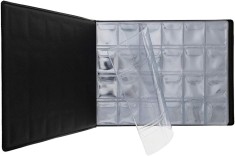 Clasor album ELEGANT pentru 240 de monede p&acirc;nă la 30 mm cu 10 folii , culoare neagră