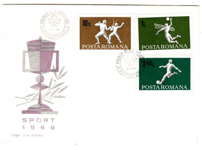 C12 - FDC Romania - Sport - LP694 - 1969 foto