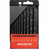 Set 10 burghie pentru metal Yato YT-4461, HSS, 1-10mm