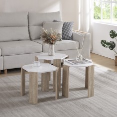Set 3 masute cafea Rantasalmi masuri diferite [en.casa] HausGarden Leisure
