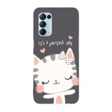 Husa compatibila cu Oppo A15s model It&amp;#039;s a purrfect day, Silicon, TPU, Viceversa, Transparent, Carcasa