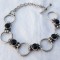 argint BRATARA MASIVA ornata cu ONIX art deco 1930 FRANTA superba UNIC de efect