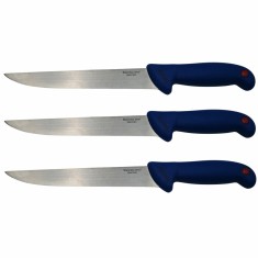Set trei cutite de bucatarie DEPOX&reg;, Chef's Blade, otel inoxidabil, 33 cm, albastru