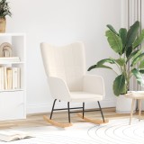 VidaXL Fotoliu de relaxare, crem, material similar l&acirc;nă