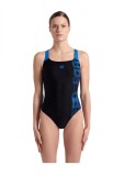 Costum de baie intreg pentru femei Arena Control Pro Back Graphic B, negru albastru, D 40 - OUTLET