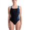 Costum de baie intreg pentru femei Arena Control Pro Back Graphic B, negru albastru, D 40 - OUTLET