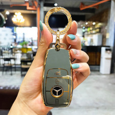 Husa de protectie premium pentru cheie auto Mercedes Benz, Cover Key, GRI