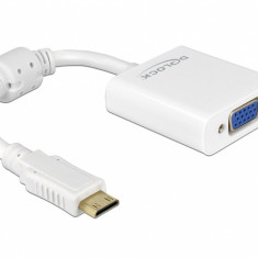 Adaptor mini HDMI C la VGA Alb T-M, Delock 65348