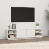 Comoda TV Gossi, Alb, 156x40x40 cm, Lemn Masiv Pin, Dulap Living, Spatiu Depozitare, Design Modern