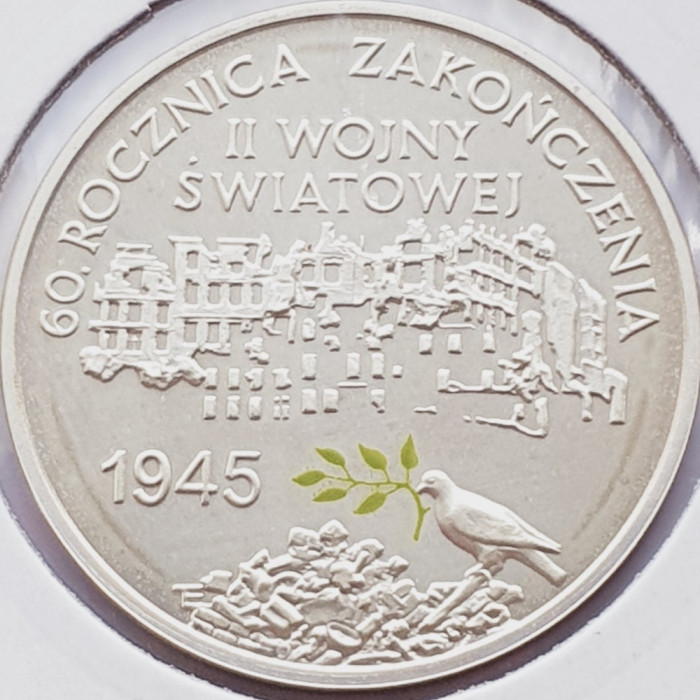 617 Polonia 10 zlote 2005 Ending of II World War km 554 UNC argint