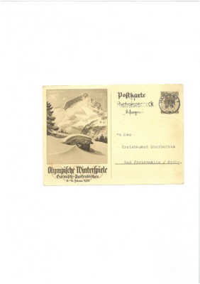 CP, Germania - Olimpiada de Iarna 1936 - circulata, stare buna foto