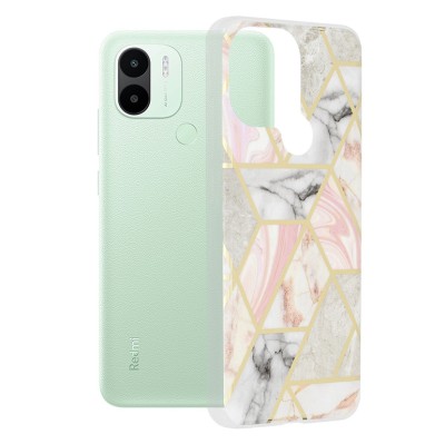 Techsuit - Marble Series - Xiaomi Redmi A1+ / A2+ - Pink Hex foto
