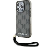 Husa pentru iPhone 15 Pro Max - Karl Lagerfeld IML Luxury (KLHCP15XHKDPNSK) - Mono KL Pattern&amp;Cord