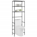 Gossi etajera peste toaleta cu 3 polite, negru, 53x28x169 cm