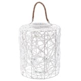 Cumpara ieftin Felinar plastic alb cu pahar sticla 28 x 35 cm