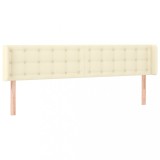 Cumpara ieftin Tablie de pat cu aripioare crem 203x16x78/88 cm piele ecologica