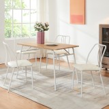 Set masa cu 4 scaune Omso, aspect stejar si alb, pentru dining