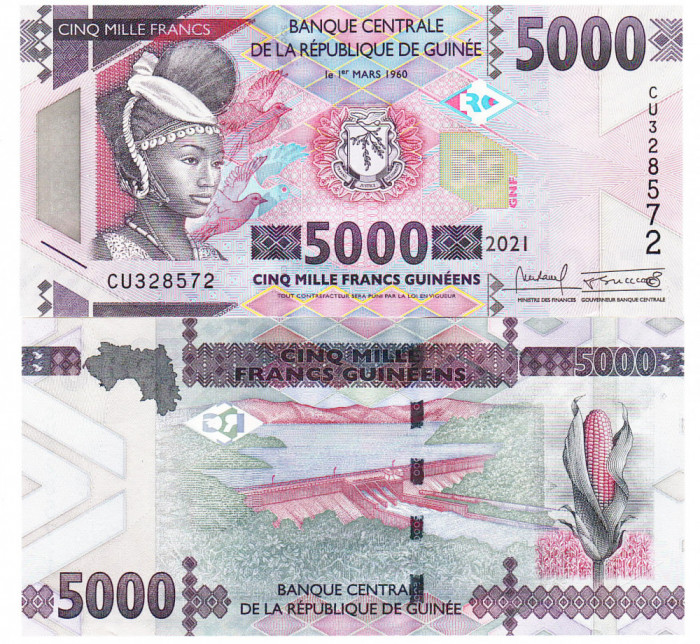 Guineea 5 000 Francs 2021 P-49c UNC