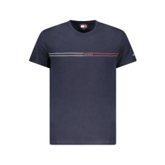 Tommy Jeans Tricou barbati, cu imprimeu si mini logo pe maneca, Slim Fit, Bleumarin, S