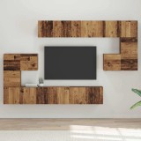 VidaXL Set comodă TV cu raft Altele 10 pcs Lemn vechi 180 x 30 x 90.5 cm