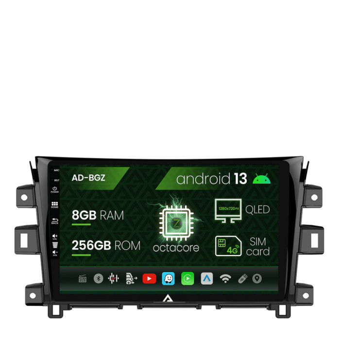 Navigatie Nissan Navara (2015+), Android 13, Z-Octacore 8GB RAM + 256GB ROM, 10.1 Inch - AD-BGZ10008+AD-BGRKIT163