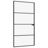 Cumpara ieftin Usa de interior negru 102x201,5cm sticla securiz./aluminiu slim