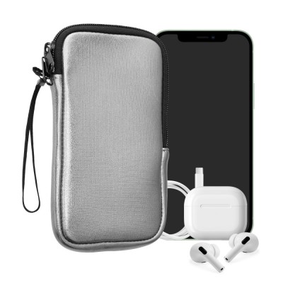 Husa Universala Kwmobile pentru telefon, Marime M - 5.5 inch, Argintiu, Neopren, KWM0000099O170C foto