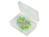 Set LED-uri Verzi 3mm 50buc 3-15V 7.5mA &icirc;n Cutie Plastic, Optosupply