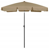 VidaXL Umbrelă de soare de plajă, taupe, 180x120 cm